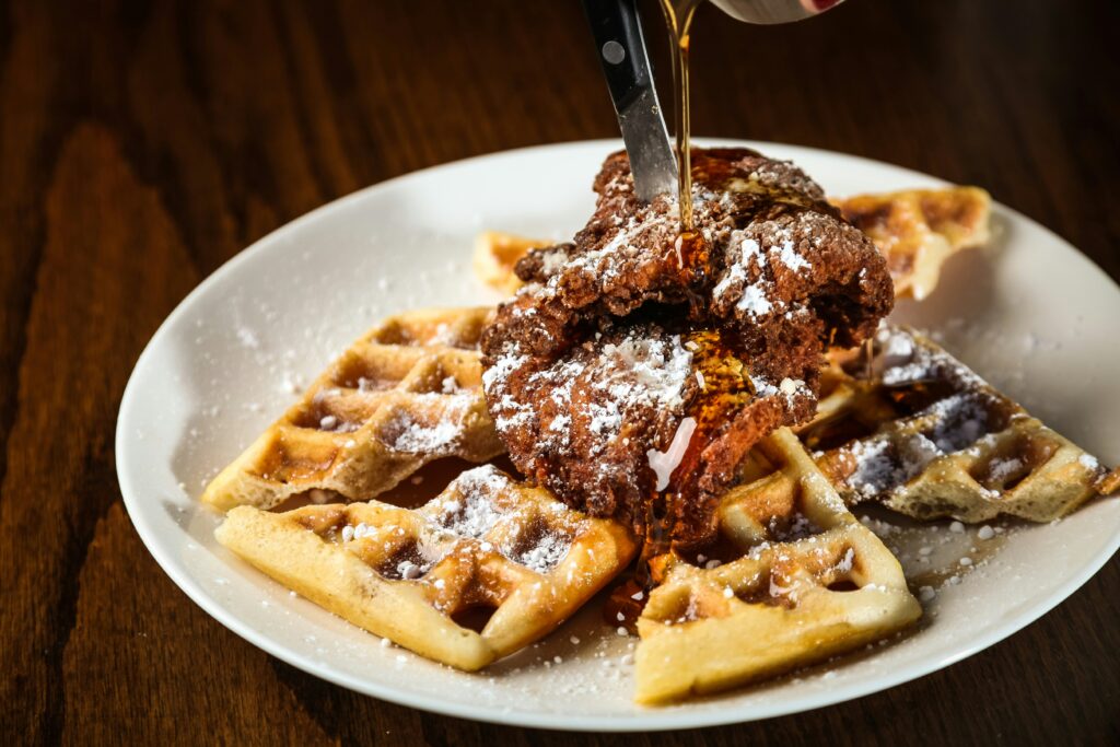 Chicken and waffles with weed